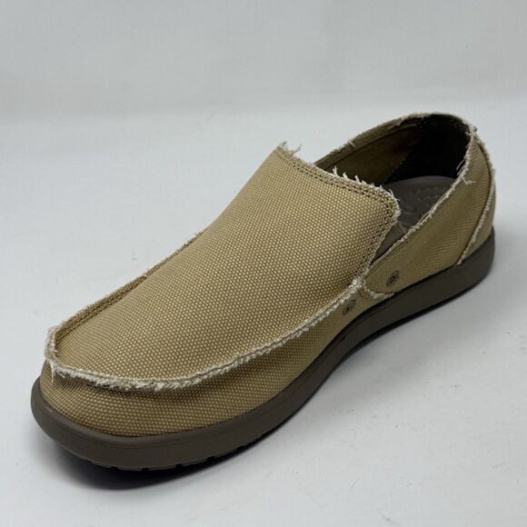 Crocs Santa Cruz Shoes Mens 9 Khaki Brown Canvas Slip On Comfort Casual Loafers main image 15